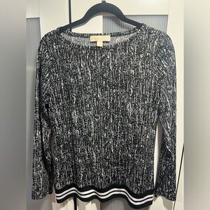 MICHAEL Michael Kors Black and White Crew Neck Sweater